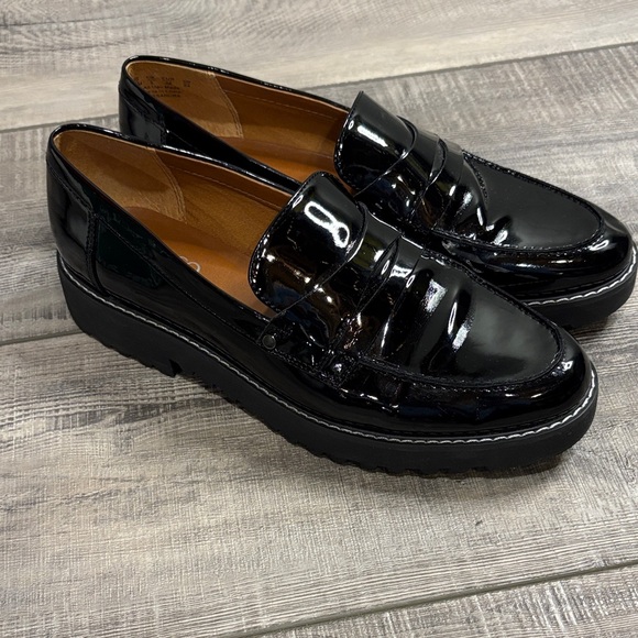 Franco Sarto Shoes - Franco Sarto Shiny Black Loafers EUC 7.5